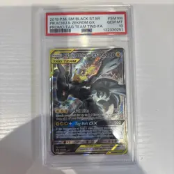 Pokemon 2019 SM168 Pikachu & Zekrom GX PSA 10 Black Star Promo Full Art Holo - Image 1