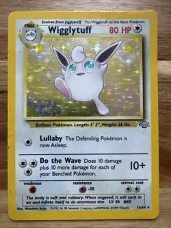 Pokemon TCG Wigglytuff 16/64 Jungle Holo Rare Unlimited English 80 HP Arita - Image 1