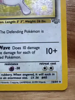 Pokemon TCG Wigglytuff 16/64 Jungle Holo Rare Unlimited English 80 HP Arita - Image 4