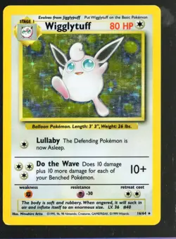 Pokemon TCG Wigglytuff Jungle 16/64 Holo Unlimited Holo Rare no symbol error MP - Image 1