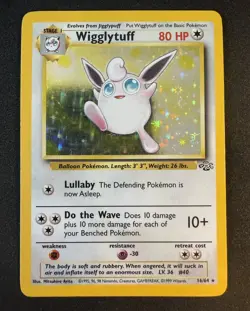 Pokemon TCG Wigglytuff 16/64 Jungle Holo Rare Unlimited 1999 - Image 1