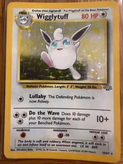 Pokemon TCG Jungle Wigglytuff Card 16/64 Unlimited Holo Rare NM - Image 1