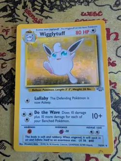 Pokemon TCG Jungle Wigglytuff Card 16/64 Unlimited Holo Rare, Vintage 1999 MP - Image 1