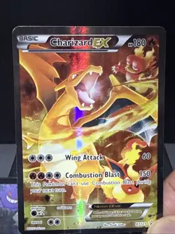 Pokemon Card Charizard EX XY121 Black Star Promo STANDARD SIZE Played - Image 2