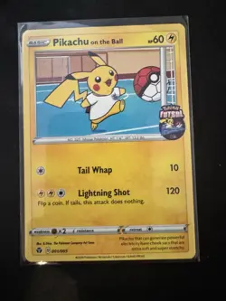 Pokemon Pikachu TCG Promo Card On the Ball Futsal, 001/005, Regular NM - Image 1