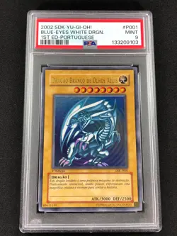 Yugioh 2002 Blue Eyes White Dragon SDK 1st DIK-P001 PSA 9 Ultra Rare! - Image 1