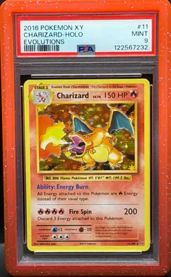 2016 Pokemon XY Charizard Holo Evolutions 11/108 PSA 9 - Image 1
