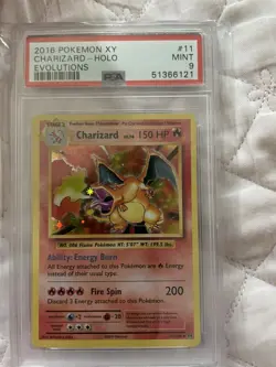 2016 Pokemon XY - Evolutions Charizard 11/108 Holo PSA 9 - Image 1