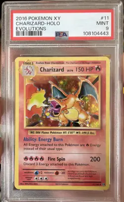 2016 Pokemon XY - Evolutions Charizard 11/108 Holo PSA 9! - Image 1