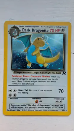 Pokemon Dark Dragonite TCG Team Rocket Unlimited Holo Card 5/82 SWIRL - Image 1