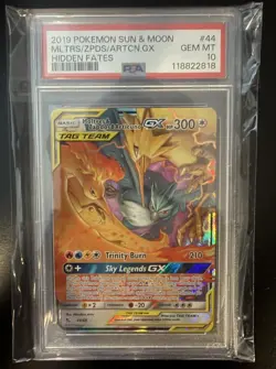 Pokemon Moltres & Zapdos & Articuno GX TAG TEAM 44/68 Hidden Fates Holo PSA 10 - Image 1