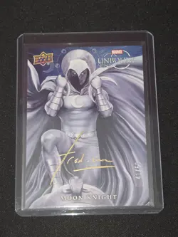 2021 UD Marvel Unbound Moon Knight Gold Artist Auto Fred Ian 41/50 #36 RARE - Image 1