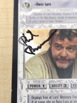Phil Brown Hand Signed Star Wars TCG Trading Card SDCC Rare Uncle Owen - Image 2