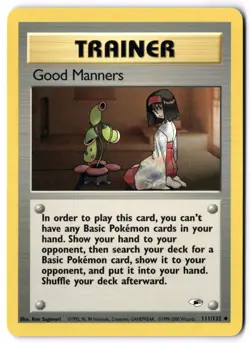 Pokemon Card - Good Manners 111/132 Unlimited Uncommon - Gym Heroes - NM - Image 1