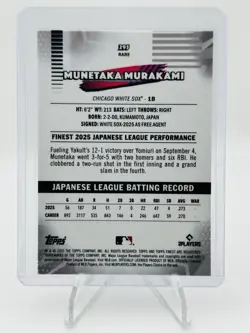 2026 Topps Finest Munetaka Murakami RC Mini Diamond Refractor RARE #295 - Image 2