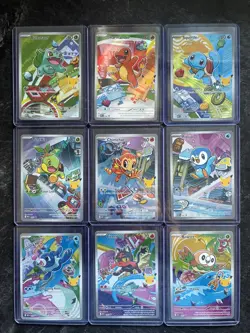 Pokemon First Partner Illustration Collection Series 1 Complete Set of 9 NM - Image 1