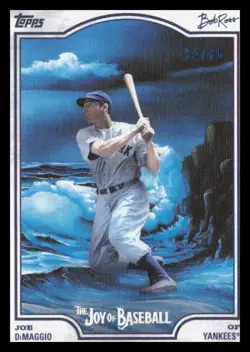 2025 Topps X Bob Ross The Joy of Baseball Titanium White #50 Joe DiMaggio /35 - Image 1