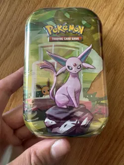 Pokemon TCG Scarlet & Violet—Prismatic Evolutions Mini Tin Espeon 10 Cards 6+ - Image 5