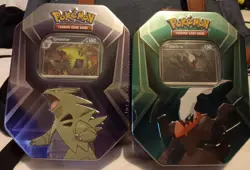 Lot Of 2 Pokemon TCG Triple Whammy Tin Set Darkrai and Tranitar Factory Sealed - Image 1