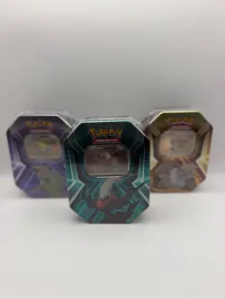Pokemon Triple Whammy Tin Set Darkrai Tyranitar Slaking Factory Sealed 3-Pack - Image 1