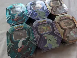 6x LOT Pokemon TCG Triple Whammy Tin English Factory Sealed (2x DR + 1x JTG) - Image 2
