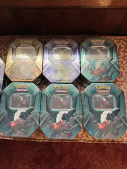Pokemon TCG Triple Whammy Tin English Factory Sealed Lot of (7) Tins Rivals - Image 2