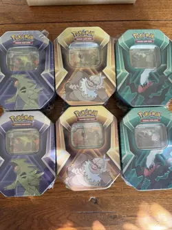 Pokemon TCG Triple Whammy Tin Case of 6 Sealed - Tyranitar Slaking Darkrai - Image 2