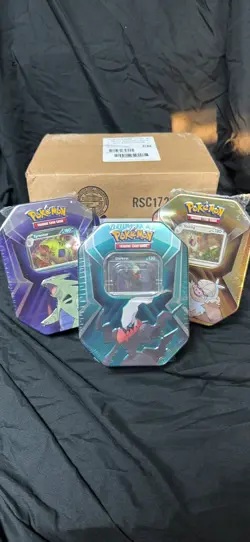 Pokemon Triple Whammy Tins Sealed Case of 6 Tins 2Destined And 1 Journey Per Tin - Image 1