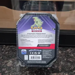 Pokemon TCG Triple Whammy Tin Tyranitar Larvitar Pupitar English 2024 6+ MPN - Image 2