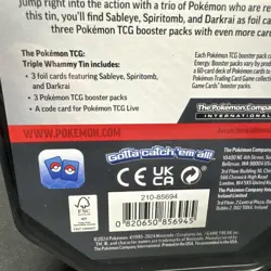 NEW FACTORY SEALED Pokemon Darkrai Triple Whammy Collector Tin 3 Booster Packs - Image 4