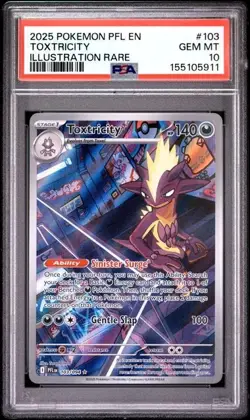 2025 Pokemon PFL EN Illustration Rare #103 Toxtricity PSA 10 GEM MINT - Image 1