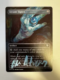 Arcane Signet (Borderless) Commander Masters - LP - Signed -One Copy - Image 1