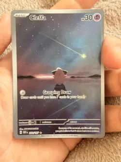 Pokemon TCG Cleffa Obsidian Flames Holo Card 202/197 Illustration Rare - Image 1