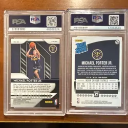 Michael Porter Rookie 2 Card Lot. Rated Rookie PSA 10, Red Ice Prizm PSA 9 - Image 2