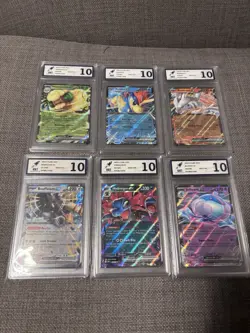 Bundle 6 Pokemon Card Slabs Bundle RKT Graded 10s White Flare Double Rare EN - Image 1