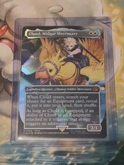 CLOUD, MIDGAR MERCENARY (BORDERLESS) ( CHOCOBO TRACK FOIL ) - MTG - MEIMARU NM/M - Image 1