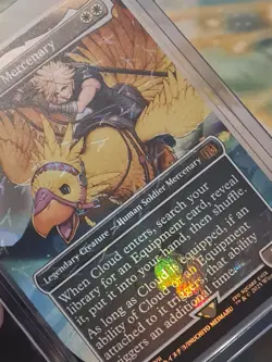CLOUD, MIDGAR MERCENARY (BORDERLESS) ( CHOCOBO TRACK FOIL ) - MTG - MEIMARU NM/M - Image 3