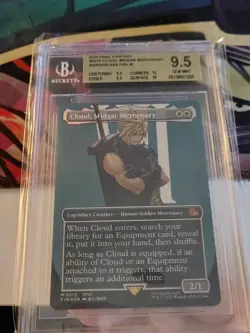 MTG Cloud Midgar Mercenary Borderless Foil Final Fantasy Beckett Graded 9.5 - Image 1