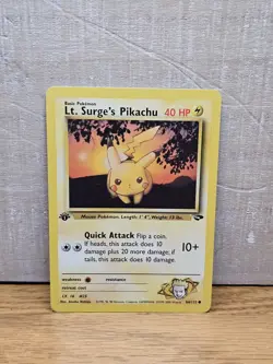 Lt. Surge's Pikachu 84/132 1st Edition Gym Challenge Non-Holo Pokemon Card TCG - Image 1