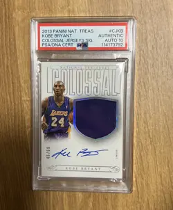 2013-14 National Treasures Kobe Bryant Colossal Materials Jersey /60 PSA Auto 10 - Image 1