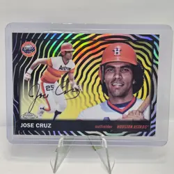 2025 Topps Chrome Platinum Jose Cruz #459 Black Vibrations Refractor /10 - Image 1