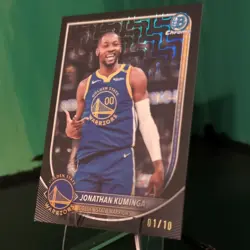 Topps 2025-26 Bowman Chrome Jonathan Kuminga Warriors BCV-191 01/10 Black Mojo - Image 1