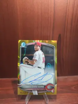 Chase Burns 2025 Bowman Chrome, Prospects Auto Gold Lava Refractor /50, #CPA-CB - Image 1