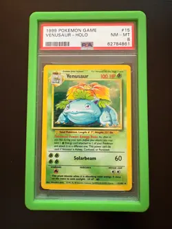 1999 POKEMON BASE SET UNLIMITED #15 VENUSAUR-HOLO PSA 8 - Image 1