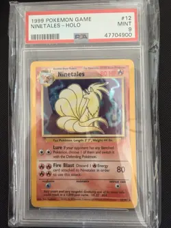WOTC 1999 Pokemon Base Set Ninetales Holo 12/102 PSA 9 - Image 2