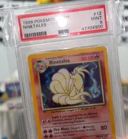 WOTC 1999 Pokemon Base Set Ninetales Holo 12/102 PSA 9 - Image 4
