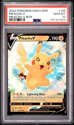 2021 Pokemon SWSH Black Star Promos Pikachu V #SWSH198 PSA 10 GEM MINT - Image 1