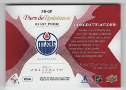 2016-17 Upper Deck Artifacts Piece de Resistance Relics Silver Grant Fuhr 4/5 - Image 2