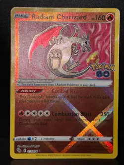 Radiant Charizard 011/078 SWSH Pokemon GO Radiant Rare Holo Pokemon Card LP - Image 2