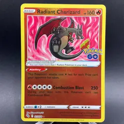Radiant Charizard 011/078 Pokemon GO Holo Radiant Rare Pokemon Card LP - Image 1